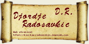 Đorđe Radosavkić vizit kartica